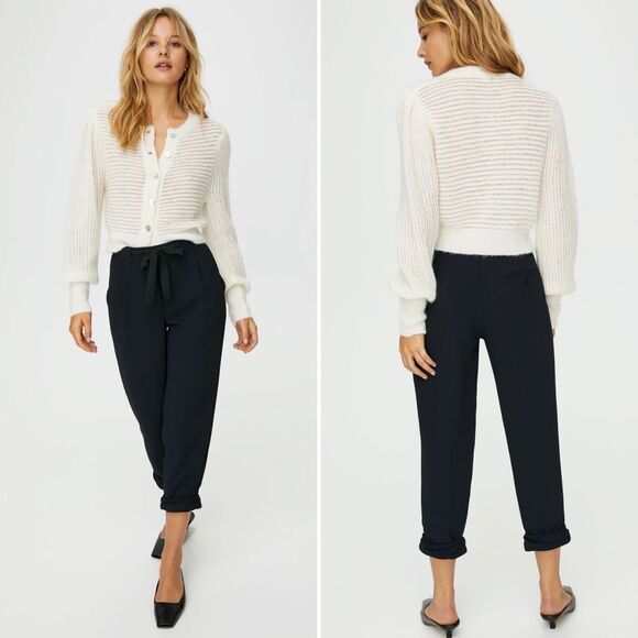 Aritzia Wilfred Allant Pant Black Cropped Dress Pants Office Size 2 High Rise - Picture 2 of 14